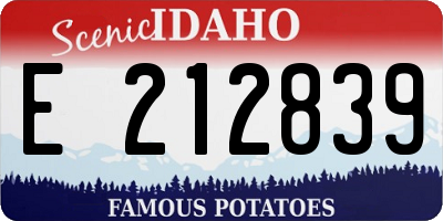 ID license plate E212839