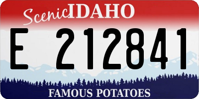 ID license plate E212841