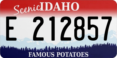 ID license plate E212857