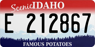 ID license plate E212867