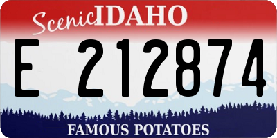 ID license plate E212874