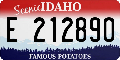 ID license plate E212890