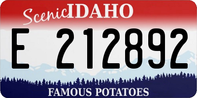 ID license plate E212892