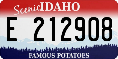 ID license plate E212908