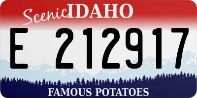 ID license plate E212917