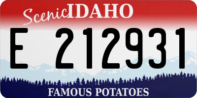 ID license plate E212931