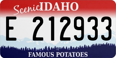 ID license plate E212933