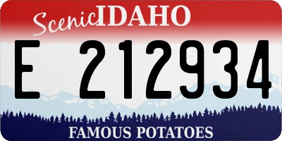 ID license plate E212934