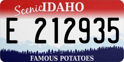ID license plate E212935