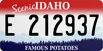 ID license plate E212937