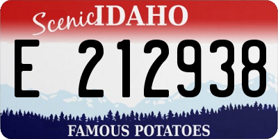 ID license plate E212938