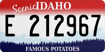 ID license plate E212967