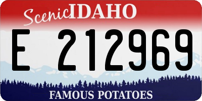 ID license plate E212969