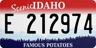 ID license plate E212974