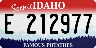 ID license plate E212977