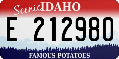 ID license plate E212980