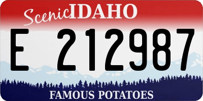 ID license plate E212987