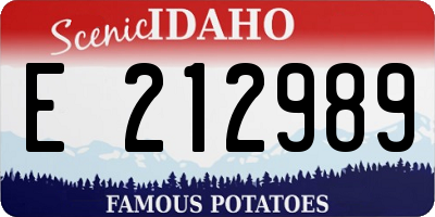 ID license plate E212989