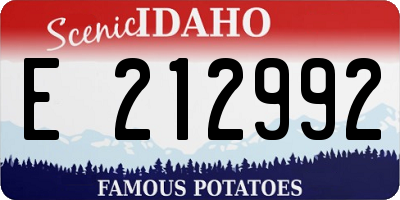 ID license plate E212992