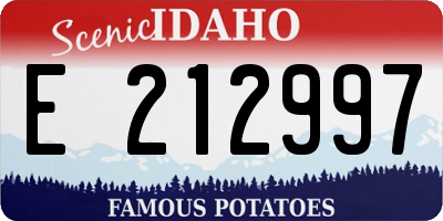 ID license plate E212997