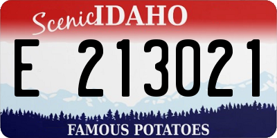 ID license plate E213021