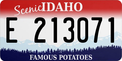 ID license plate E213071