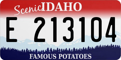 ID license plate E213104