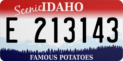 ID license plate E213143