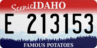 ID license plate E213153