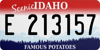 ID license plate E213157