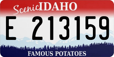 ID license plate E213159