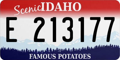 ID license plate E213177