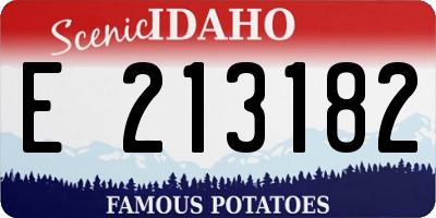 ID license plate E213182