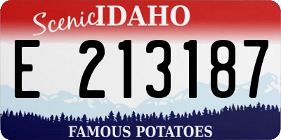 ID license plate E213187