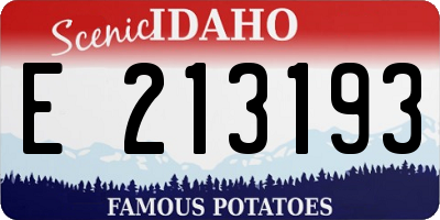 ID license plate E213193