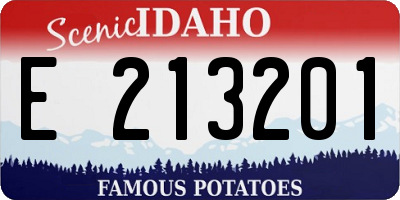 ID license plate E213201