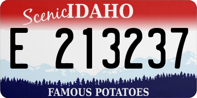 ID license plate E213237