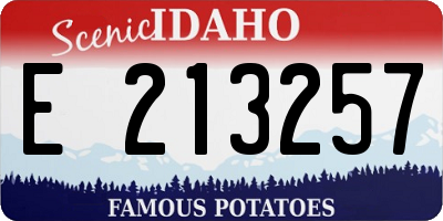 ID license plate E213257
