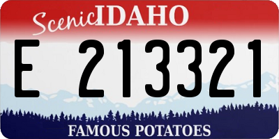 ID license plate E213321