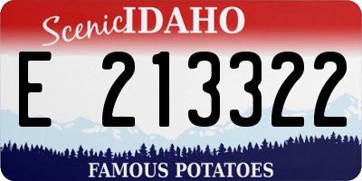ID license plate E213322