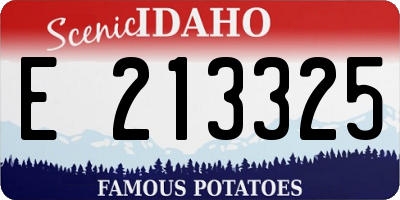 ID license plate E213325