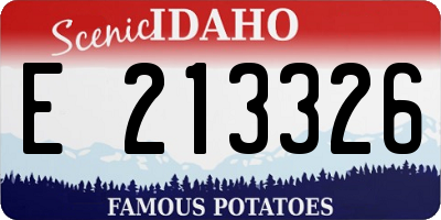ID license plate E213326