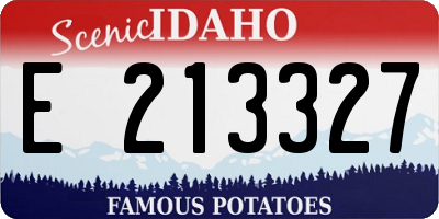 ID license plate E213327