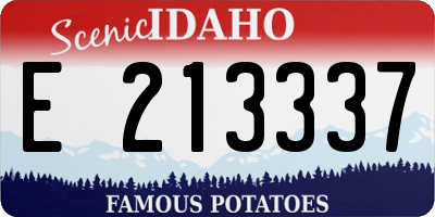 ID license plate E213337