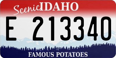 ID license plate E213340