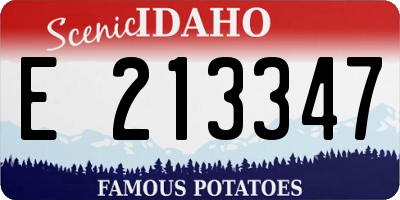 ID license plate E213347