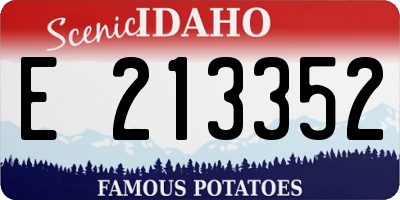 ID license plate E213352