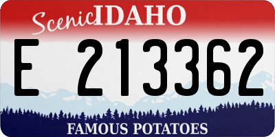 ID license plate E213362