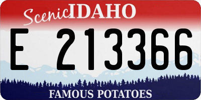 ID license plate E213366