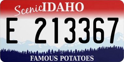 ID license plate E213367